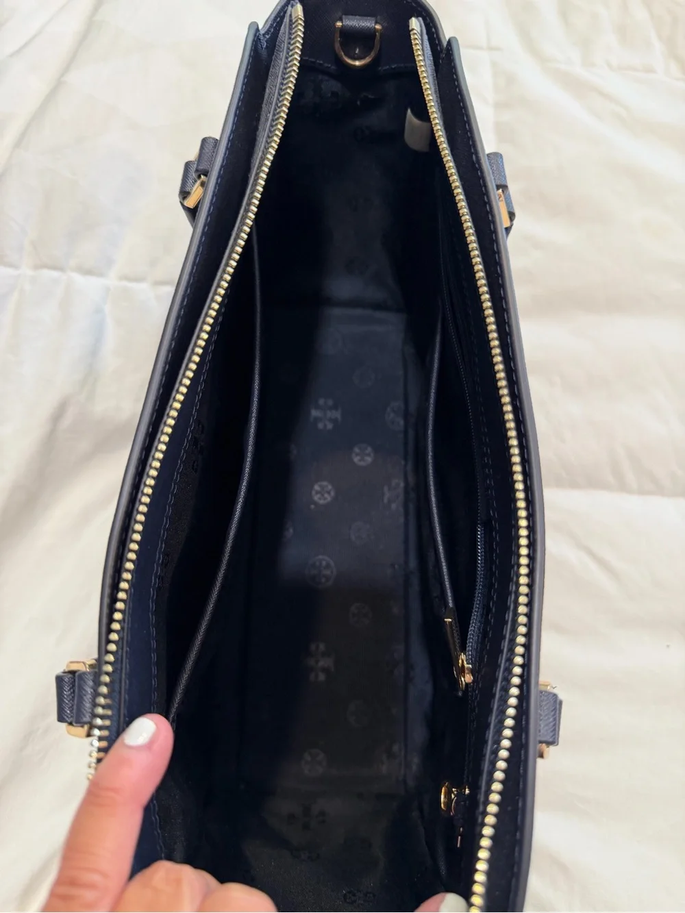 Tory Burch Fleming Saffiano Leather Tote - Navy, BRAND New.